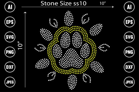 Dog Foot Rhinestone Design: A Modern Graphic Asset