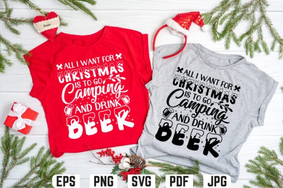 Drink Beer Christmas T-shirt Design: Festive Typography for Creative Projects
