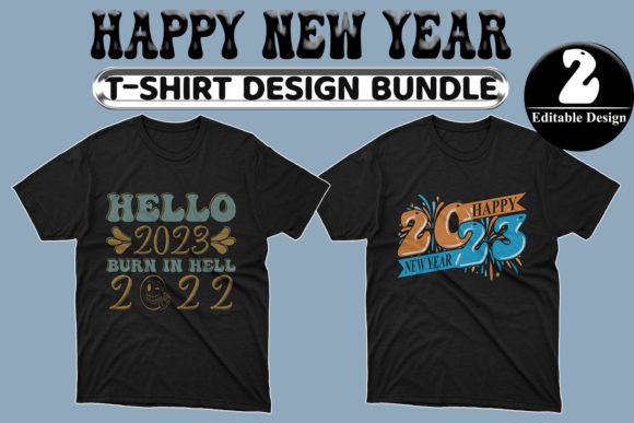 Elevate Your Seasonal Projects with the Happy New Year T-Shirt Design Bundle-02