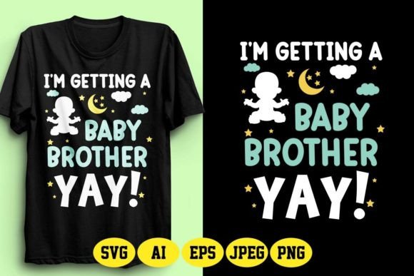 I'm Getting a Baby Brother Design 1: A Modern Clip Art Asset