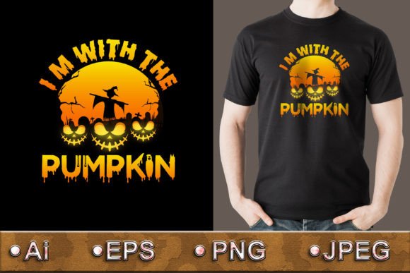 I'm with the Pumpkin: A Modern T-Shirt Design for Halloween