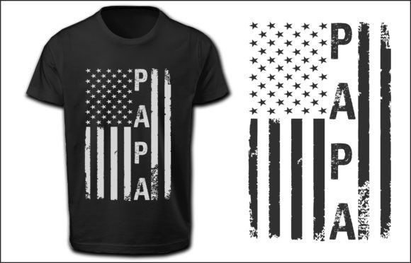 Papa USA Flag T-Shirt Design: Patriotic Graphic Assets