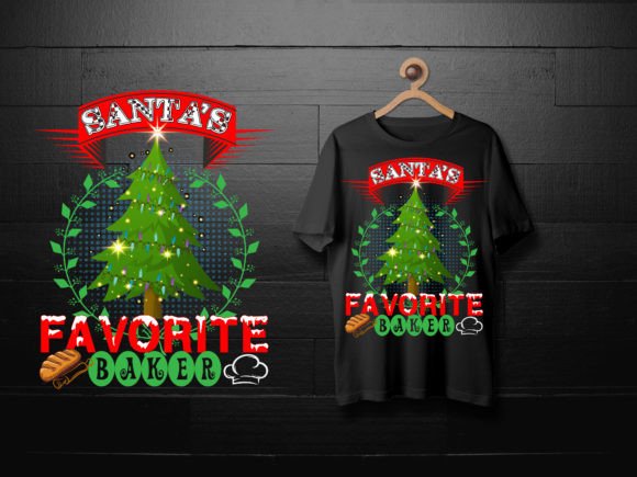 Santa`s Favorite Baker: A Modern T-Shirt Design for the Holidays