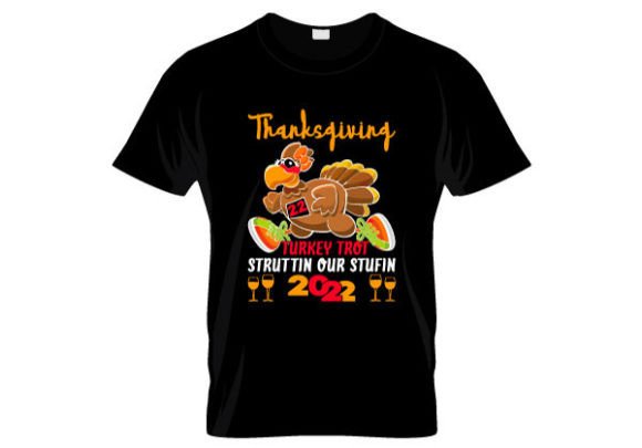 Thanksgiving Turkey Trot T-Shirt Design for Creative Projects